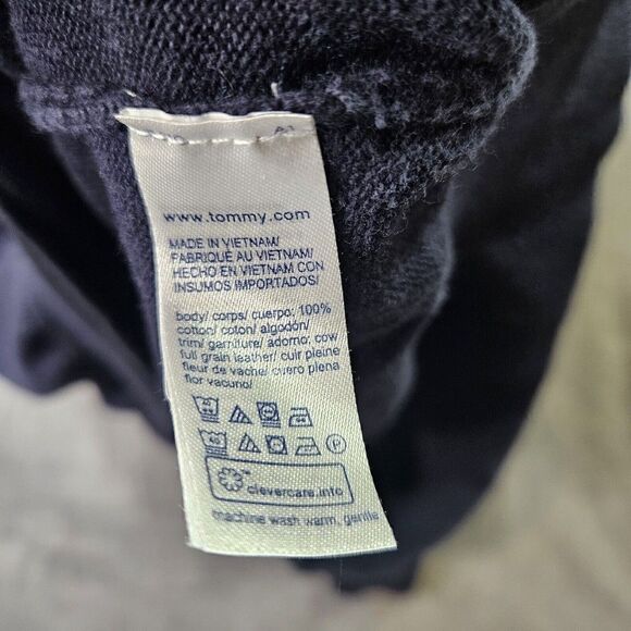 Tommy Hilfiger Sweater Mens Large Blue Knit 1/4 Zip Mock Neck Logo Pullover - Picture 5 of 9